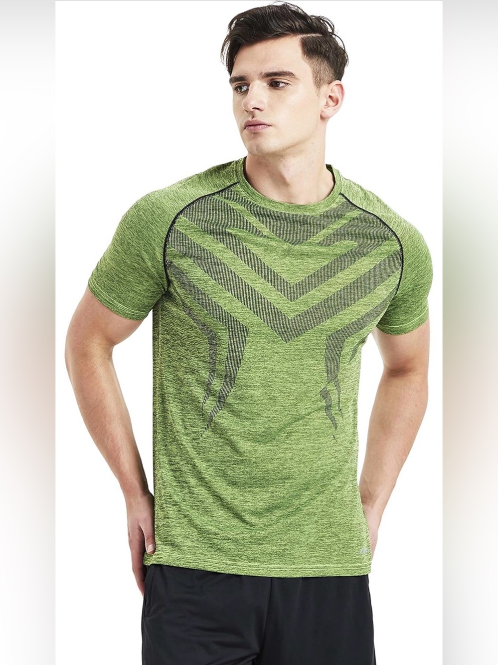Mens Running Dry Fit T-Shirt Athletic Outdoor Short Sleeve Comfortable-SIZE M